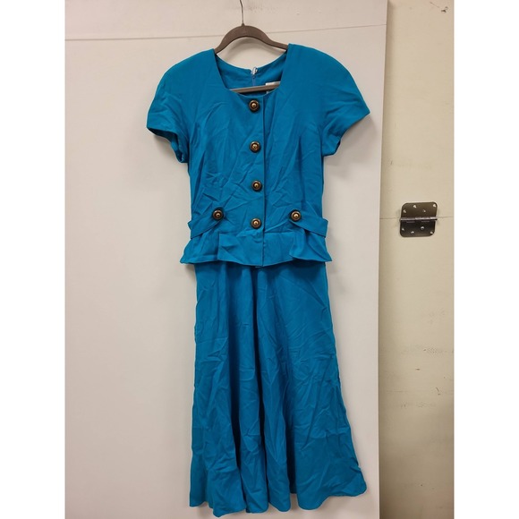 Julian Taylor Dresses & Skirts - Julian Taylor New York Dress Size 10 Blue Teal Button‎ Front Career Work